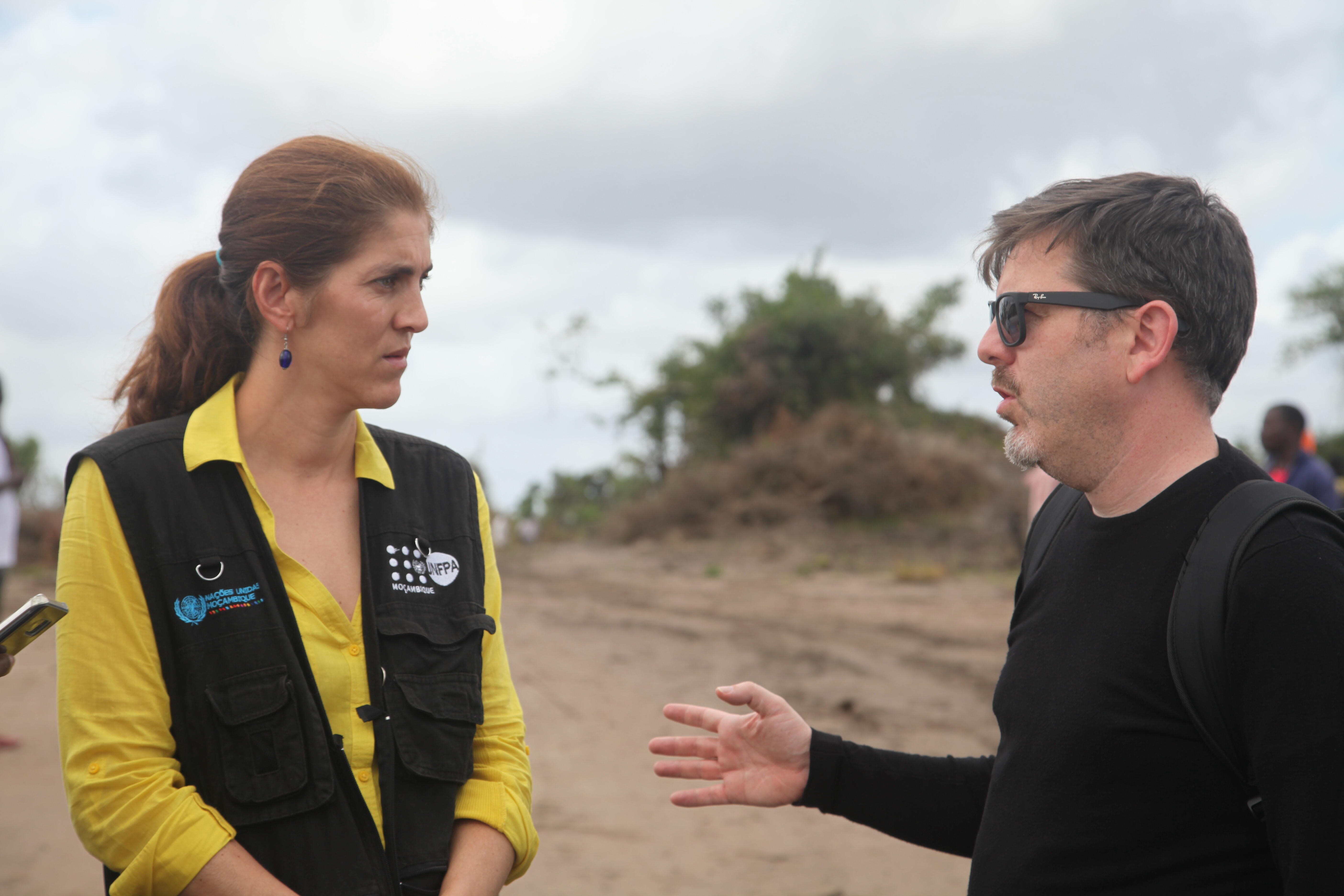 Diana Respreto, UNFPA humanitarian coordinator and Irish Aid representative Cathal Reidy