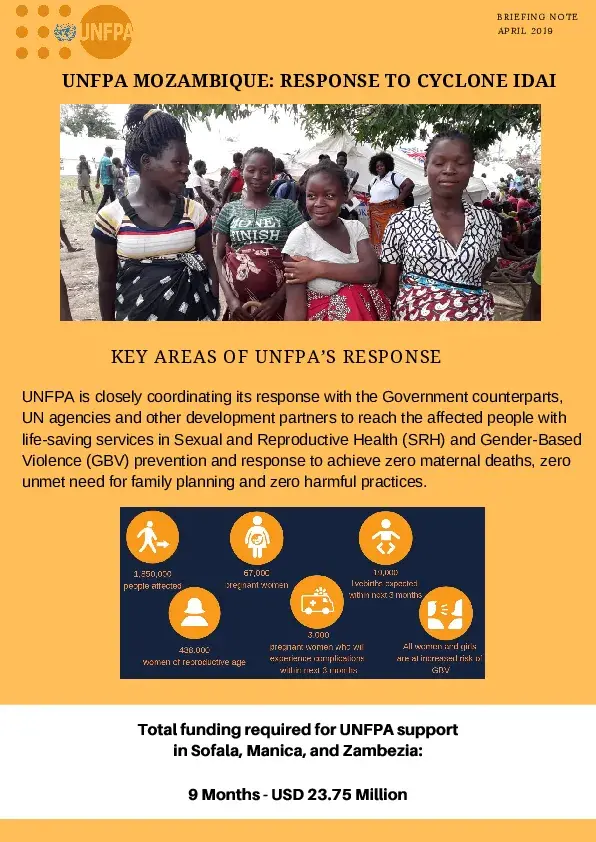 UNFPA MOZAMBIQUE: RESPONSE TO CYCLONE IDAI