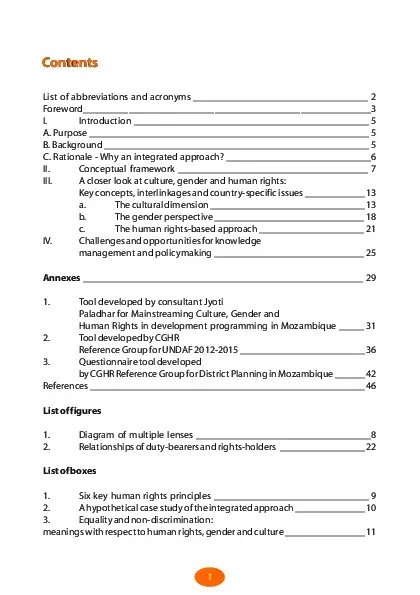 An integrated approach to mainstreaming culture, gender and human rights