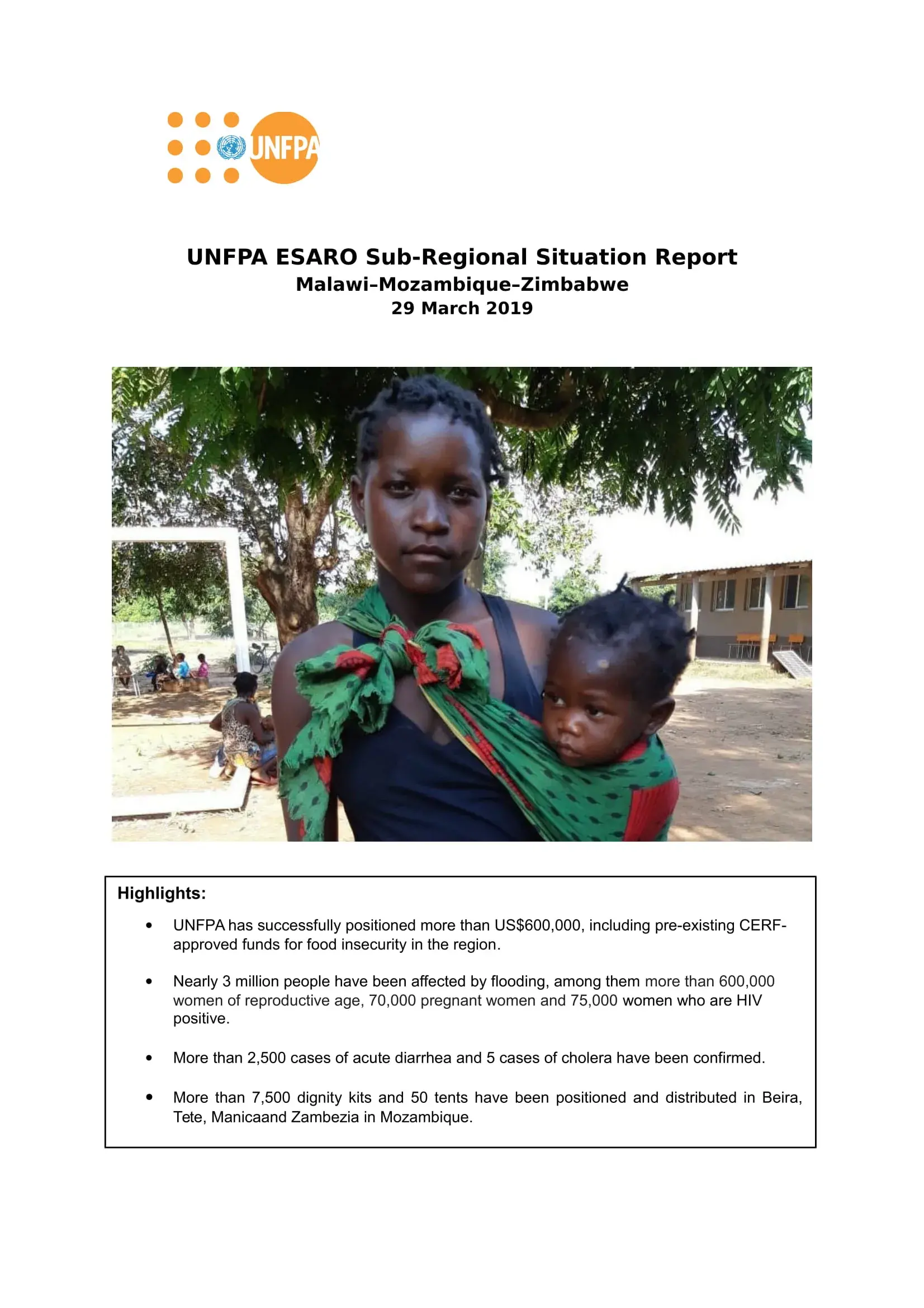 Sub-Regional Situation Report: Malawi - Mozambique - Zimbabwe: March 2019